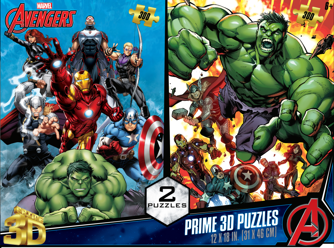 10227 Marvel Avengers 2 -Pack Children's 3D Puzzle 10227 200pc 12x18"