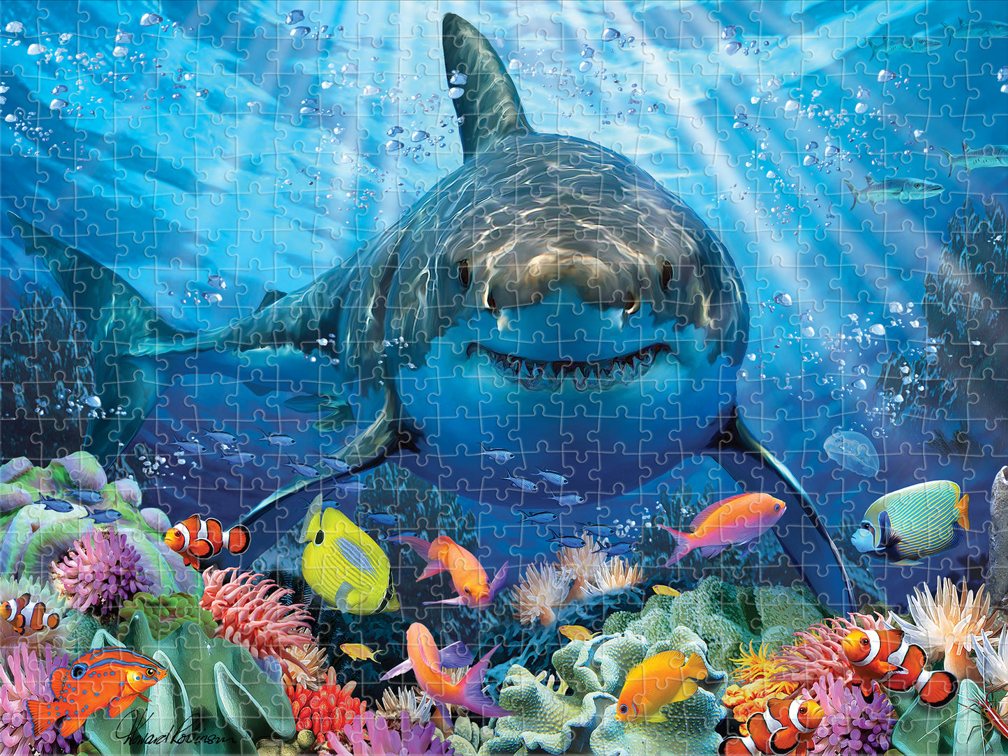 10365 Great White Shark Howard Robinson 3D Jigsaw Puzzle 10365 500pc 24"x18"