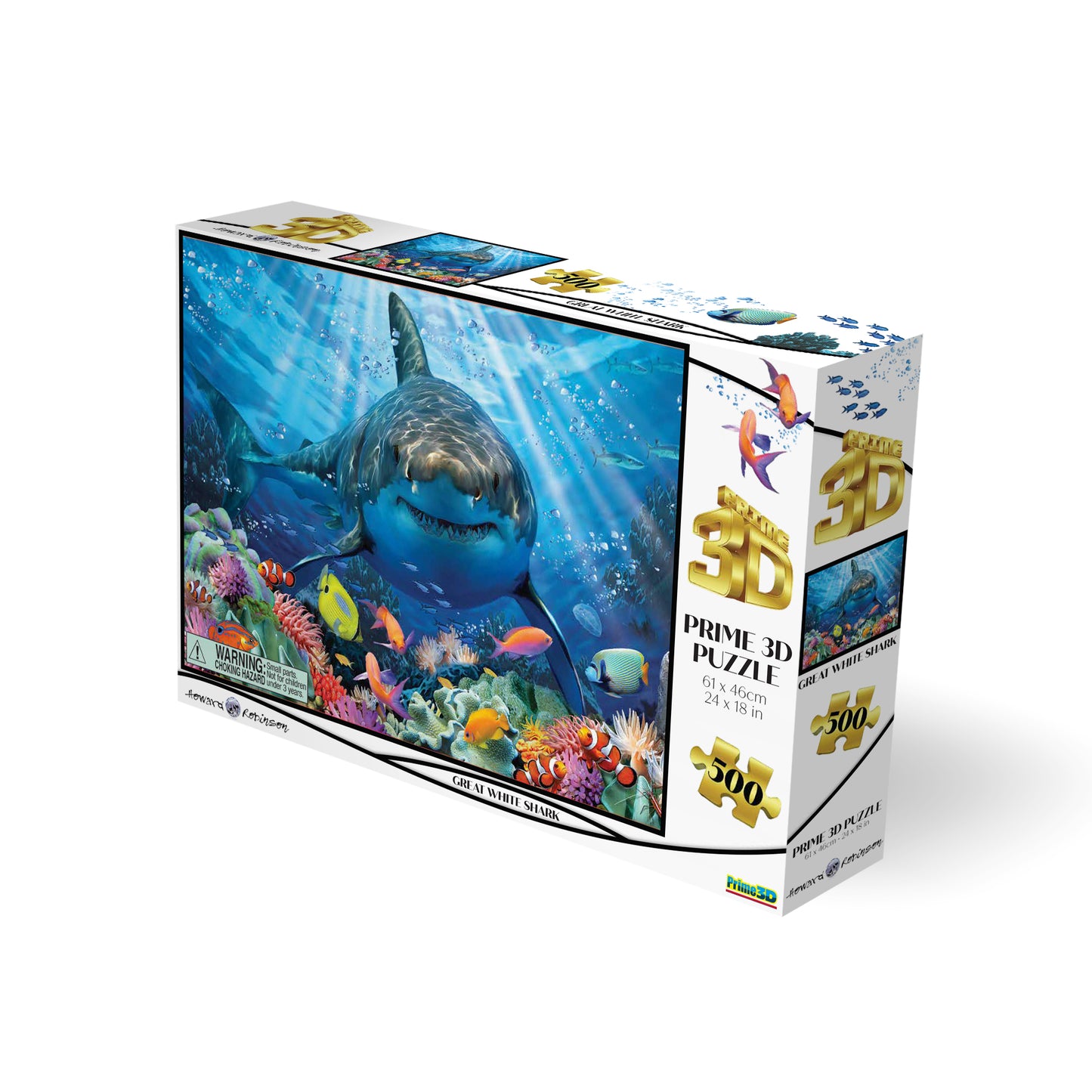 10365 Great White Shark Howard Robinson 3D Jigsaw Puzzle 10365 500pc 24"x18"