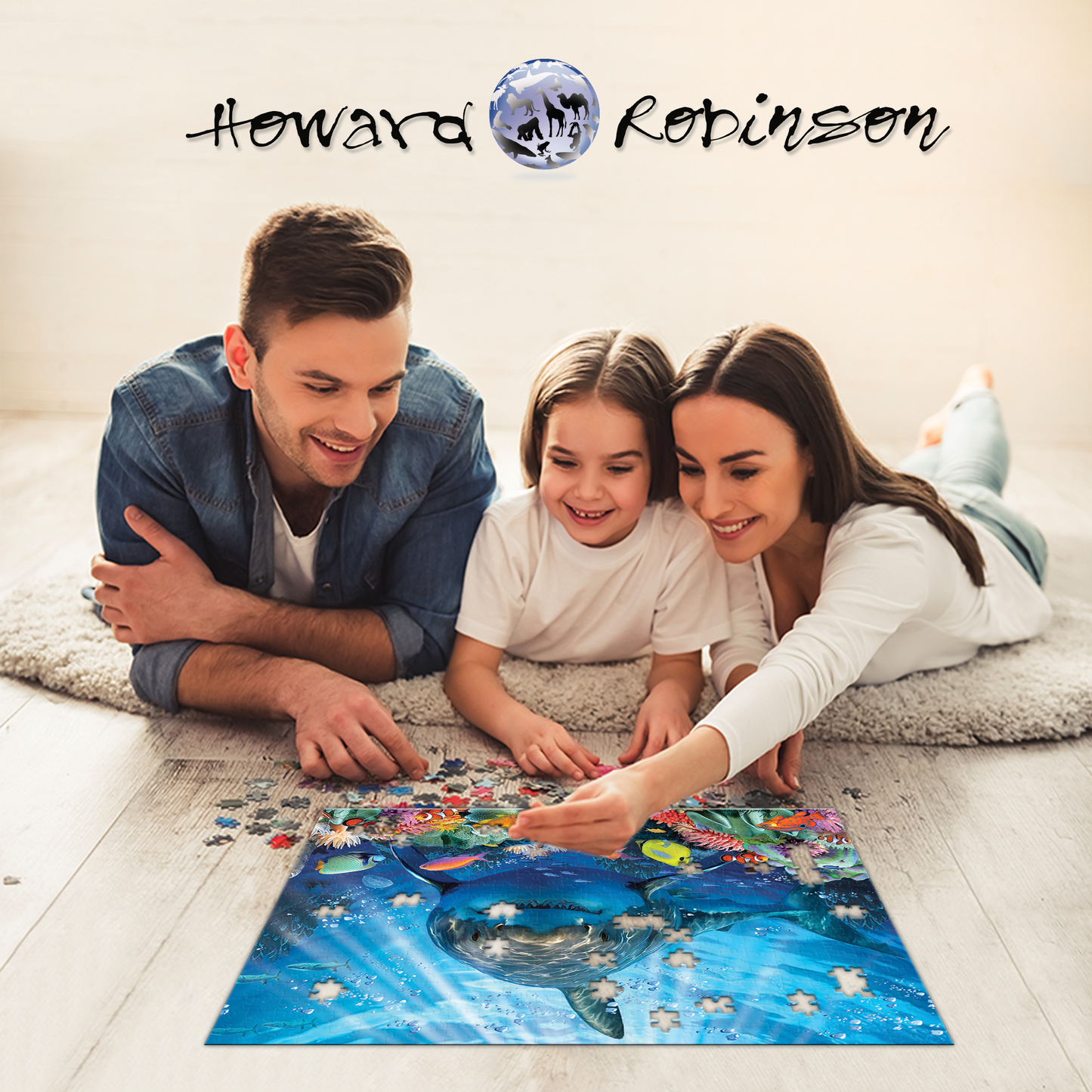 10365 Great White Shark Howard Robinson 3D Jigsaw Puzzle 10365 500pc 24"x18"