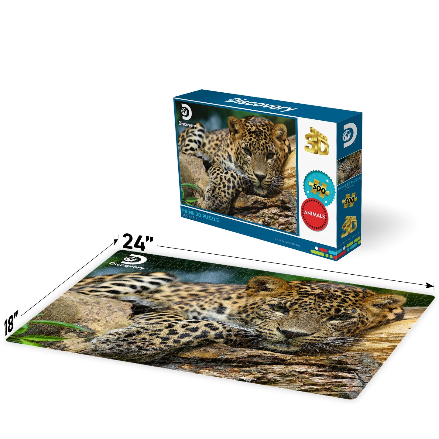 10474 Leopard Discovery 3D Jigsaw Puzzle 10474 500PC 24"x18"