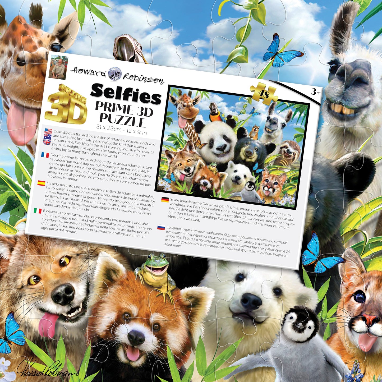 10647 Llama Drama Selfies Howard Robinson 3D Jigsaw Puzzle 10647 48PC 12"x9"
