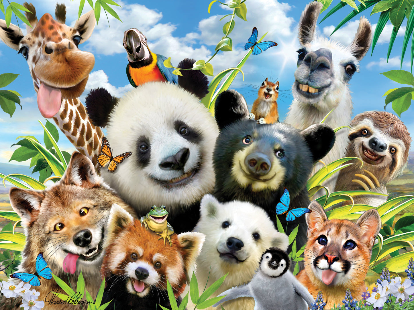 10647 Llama Drama Selfies Howard Robinson 3D Jigsaw Puzzle 10647 48PC 12"x9"