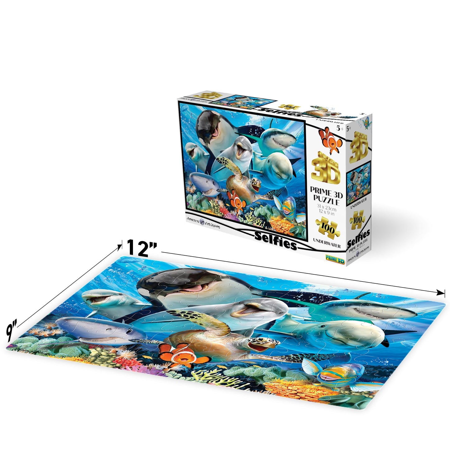 10691 Underwater Selfies Howard Robinson 3D Jigsaw Puzzle 10691 63PC 12"x9"