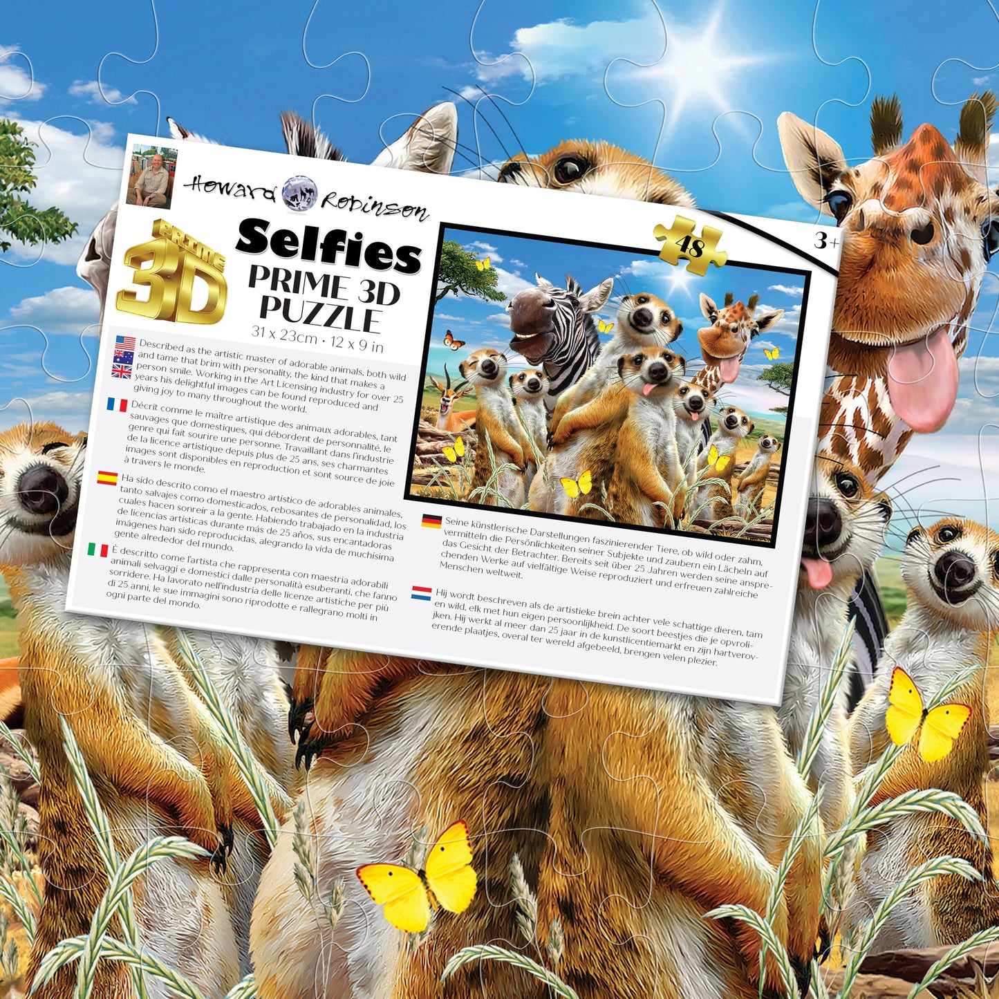 10692 Meerkat Selfies Howard Robinson 3D Jigsaw Puzzle 10692 48PC 12"x9"