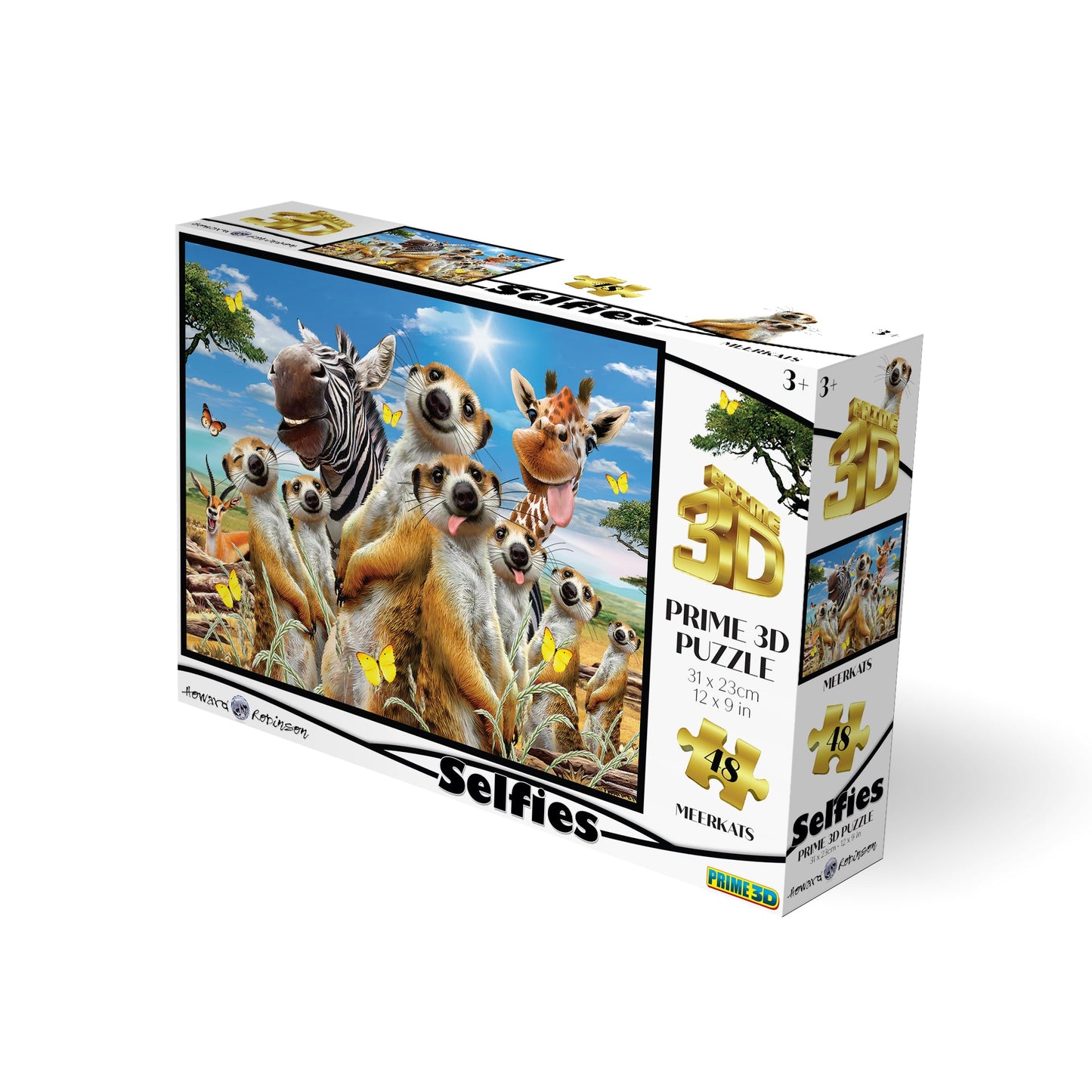 10692 Meerkat Selfies Howard Robinson 3D Jigsaw Puzzle 10692 48PC 12"x9"