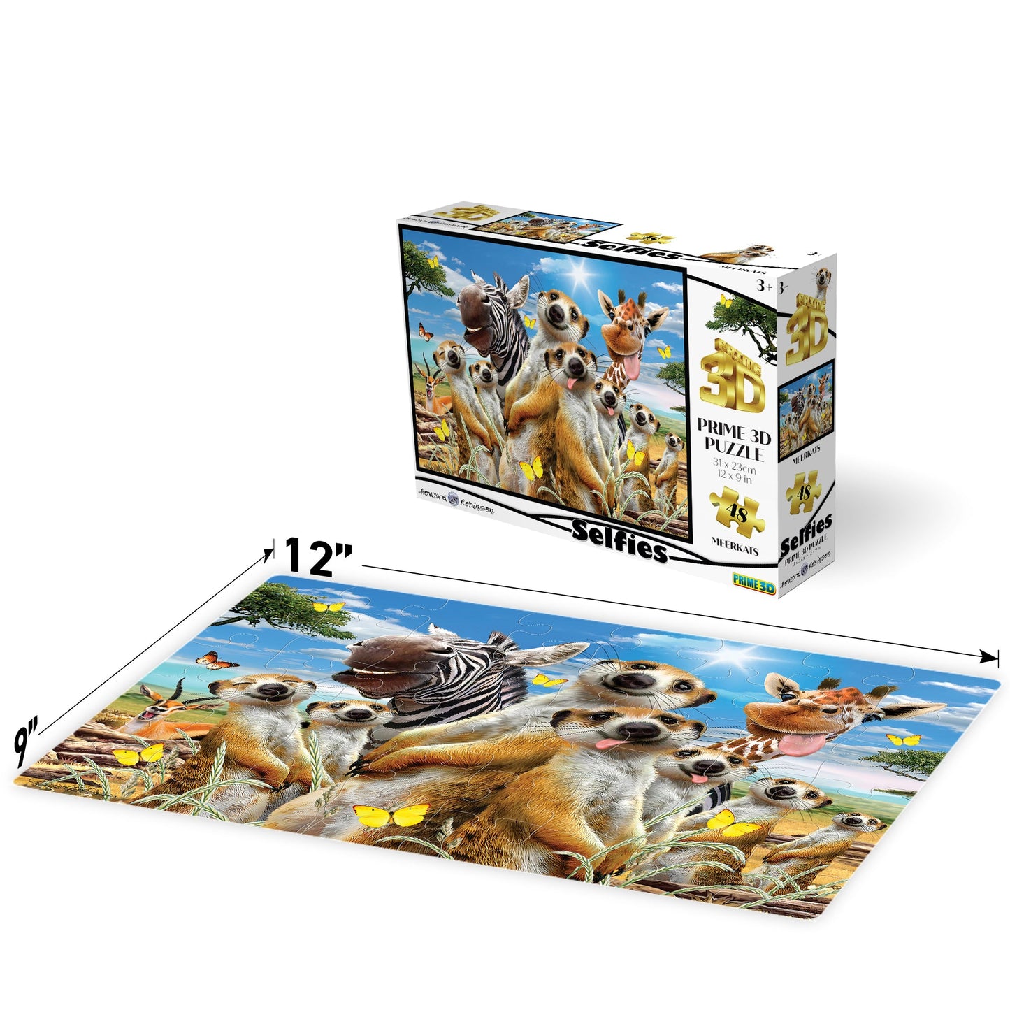 10692 Meerkat Selfies Howard Robinson 3D Jigsaw Puzzle 10692 48PC 12"x9"