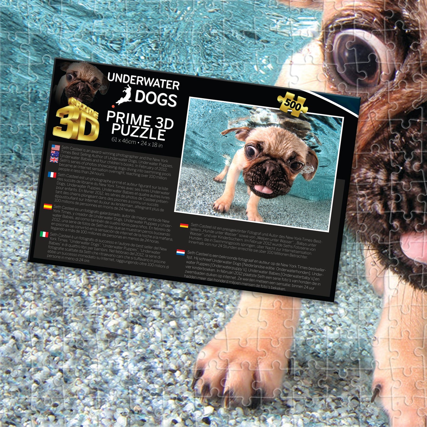 20010 Underwater Dogs Iggy 3D Jigsaw Puzzle 20010 500pc 24"x18"