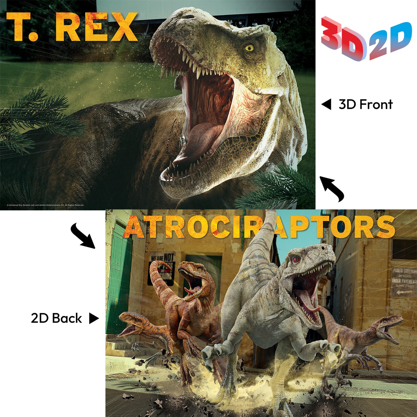 37585 3D/2D Universal Jurassic World 200pc 12x18"