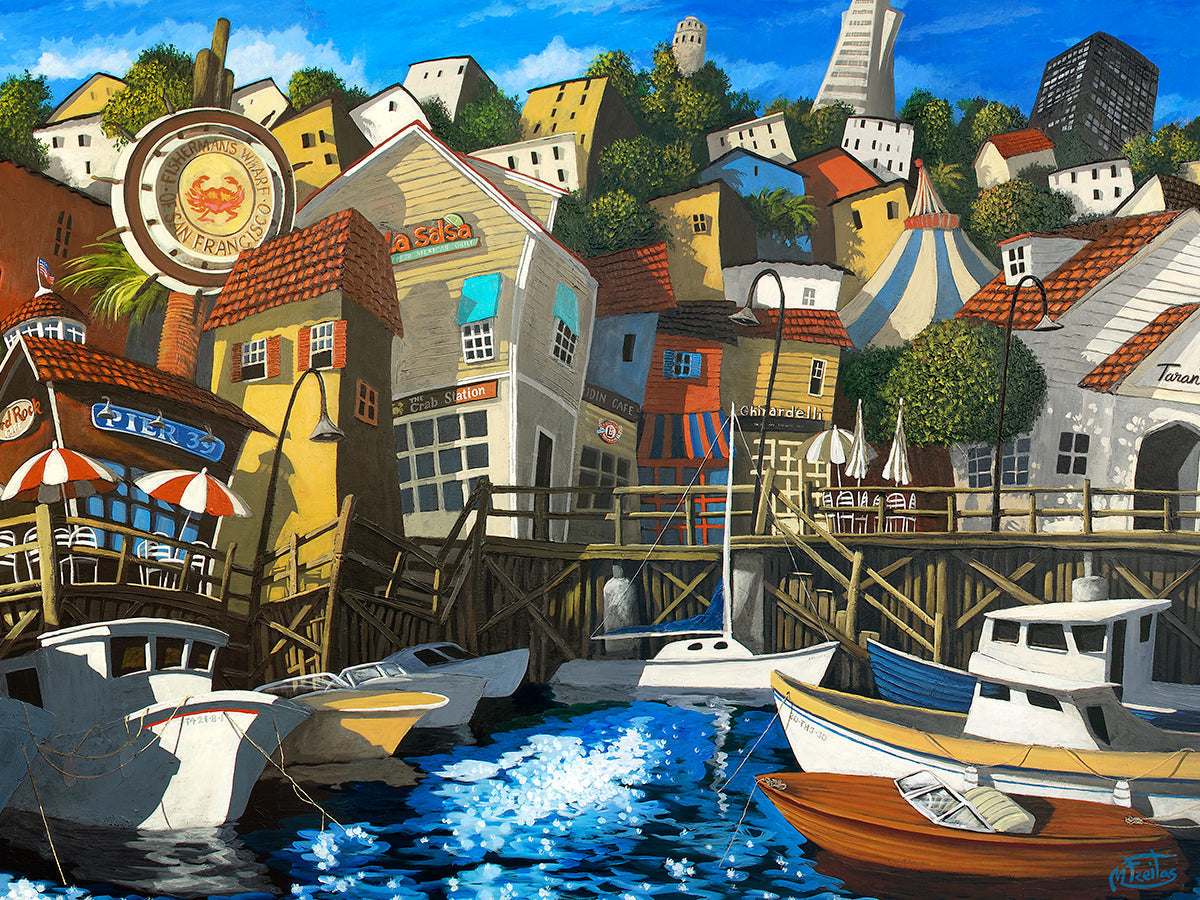 Puzzlr Fisherman’s Wharf Miguel Freitas 3D Jigsaw Puzzle 10454 500pc 24x18"