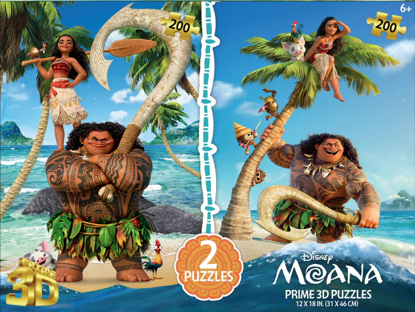 10253  Disney  Moana 2 -Pack Children's 3D Puzzle 10253 200pc 12x18"