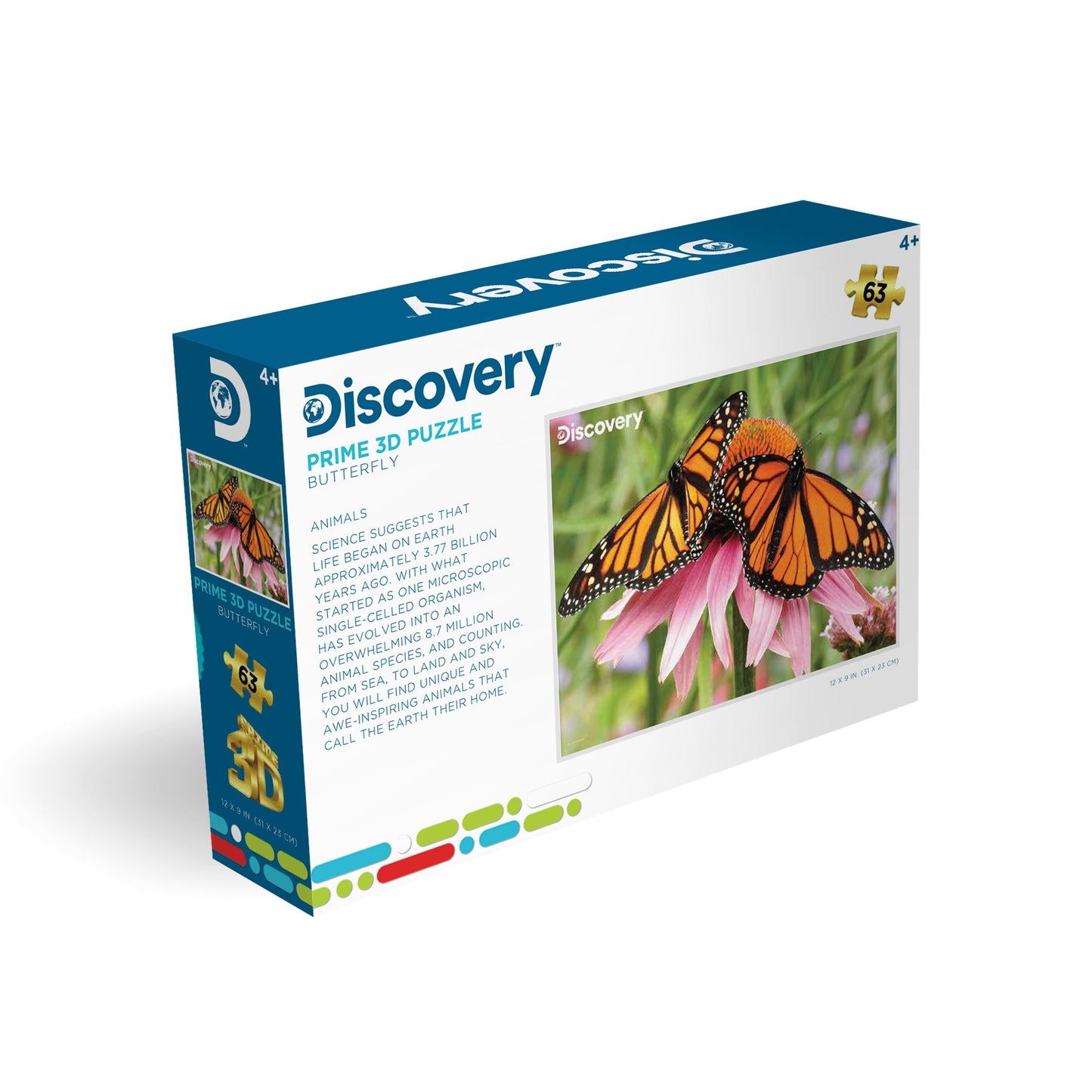 10654 Monarch Butterfly Discovery 3D Jigsaw Puzzle 10654 63pc 12"x9"