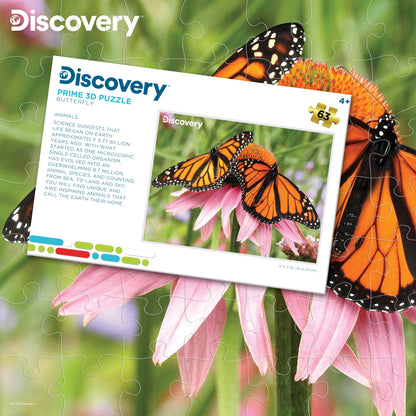 10654 Monarch Butterfly Discovery 3D Jigsaw Puzzle 10654 63pc 12"x9"