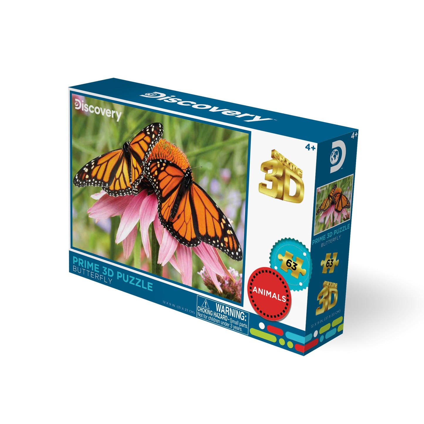 10654 Monarch Butterfly Discovery 3D Jigsaw Puzzle 10654 63pc 12"x9"