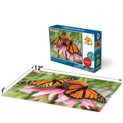 10654 Monarch Butterfly Discovery 3D Jigsaw Puzzle 10654 63pc 12"x9"