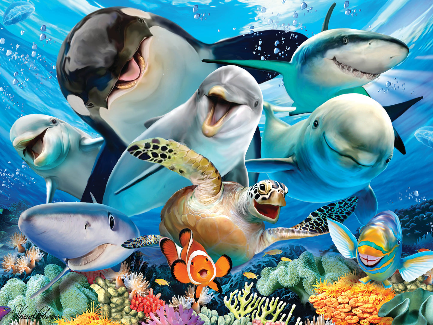10691 Underwater Selfies Howard Robinson 3D Jigsaw Puzzle 10691 63PC 12"x9"