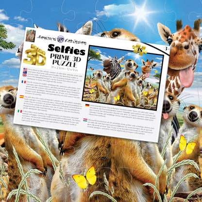 10692 Meerkat Selfies Howard Robinson 3D Jigsaw Puzzle 10692 48PC 12"x9"
