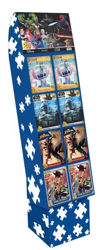 14627 - Assorted Disney / Star Wars / Marvel Lenticular 3D Puzzle Display, 40 Ct, 8 Designs, 5 Units Each, 7x9x2, 18x12, 300 Piece