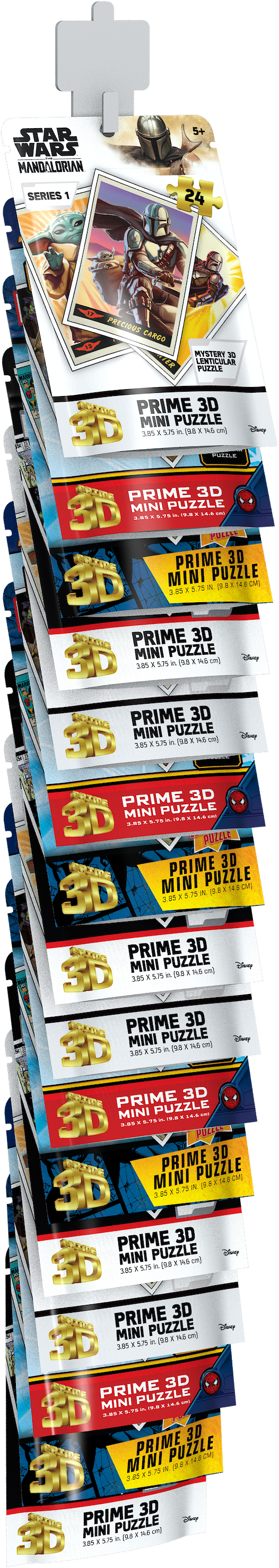 14635 - Spider-Man / Mandalorian and Grogu / Marvel Avengers / Star Wars 16 Unit Clip Strip of Blind Bag Assorted