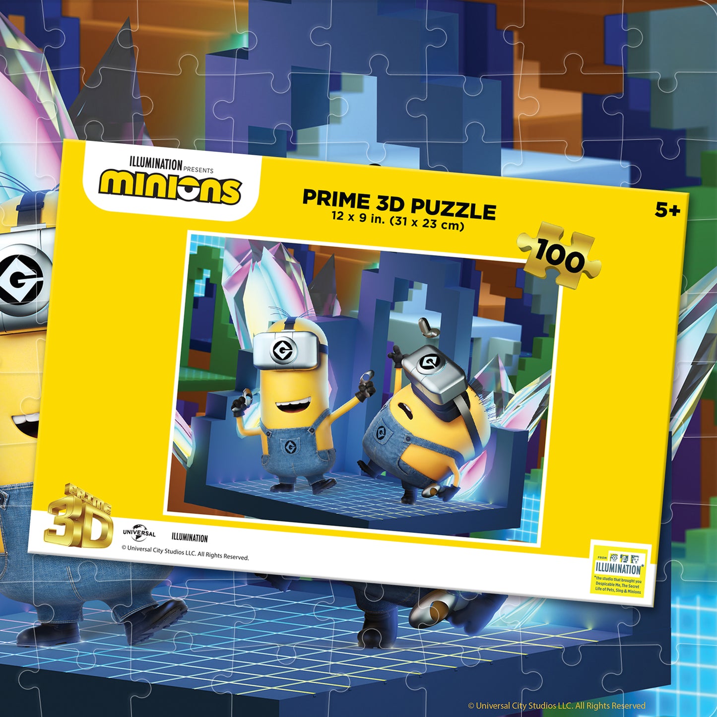 20573 Minions Universal 3D Jigsaw puzzle 20573 100pc 12" x 9"