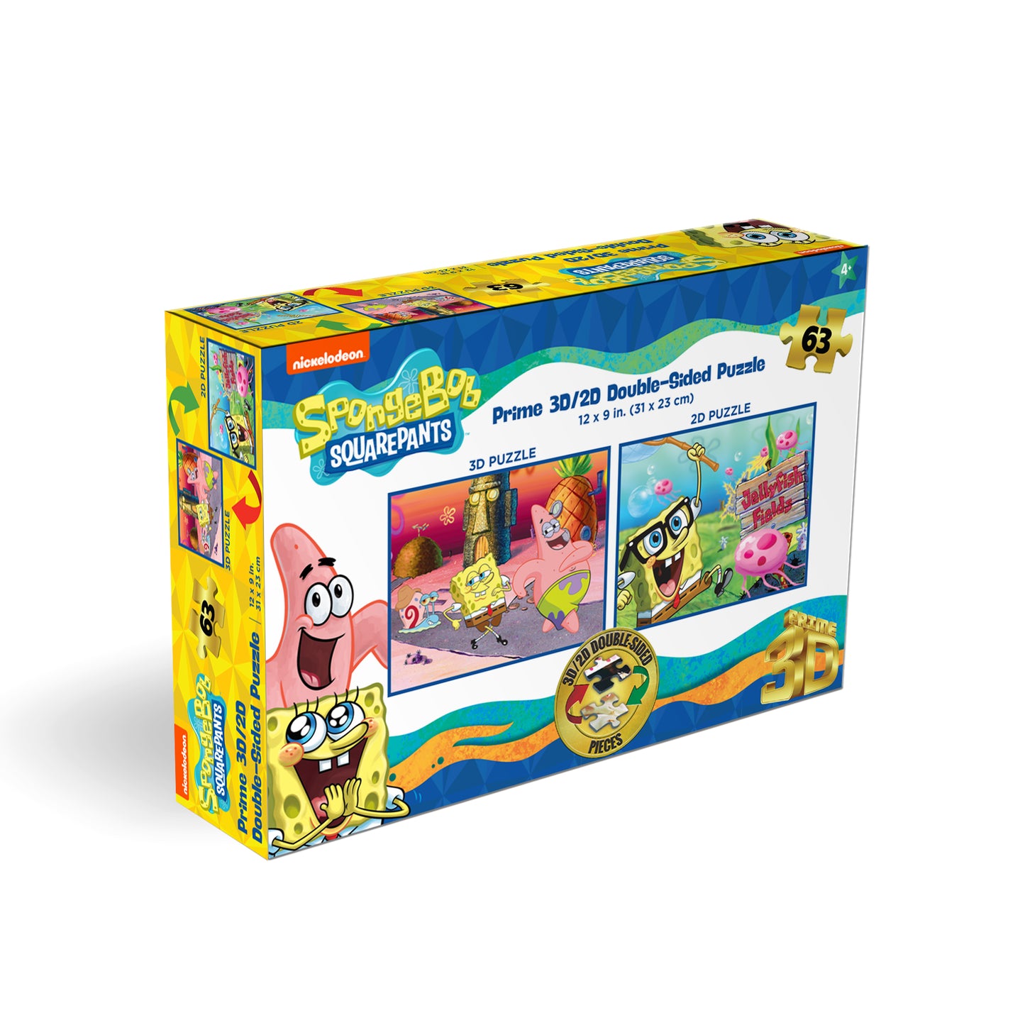 20628 Sponge Bob Square Pants Nickelodeon 3D/2D Jigsaw Puzzle 20628 100 Piece 12"x9"