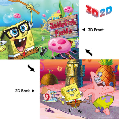 20628 Sponge Bob Square Pants Nickelodeon 3D/2D Jigsaw Puzzle 20628 100 Piece 12"x9"