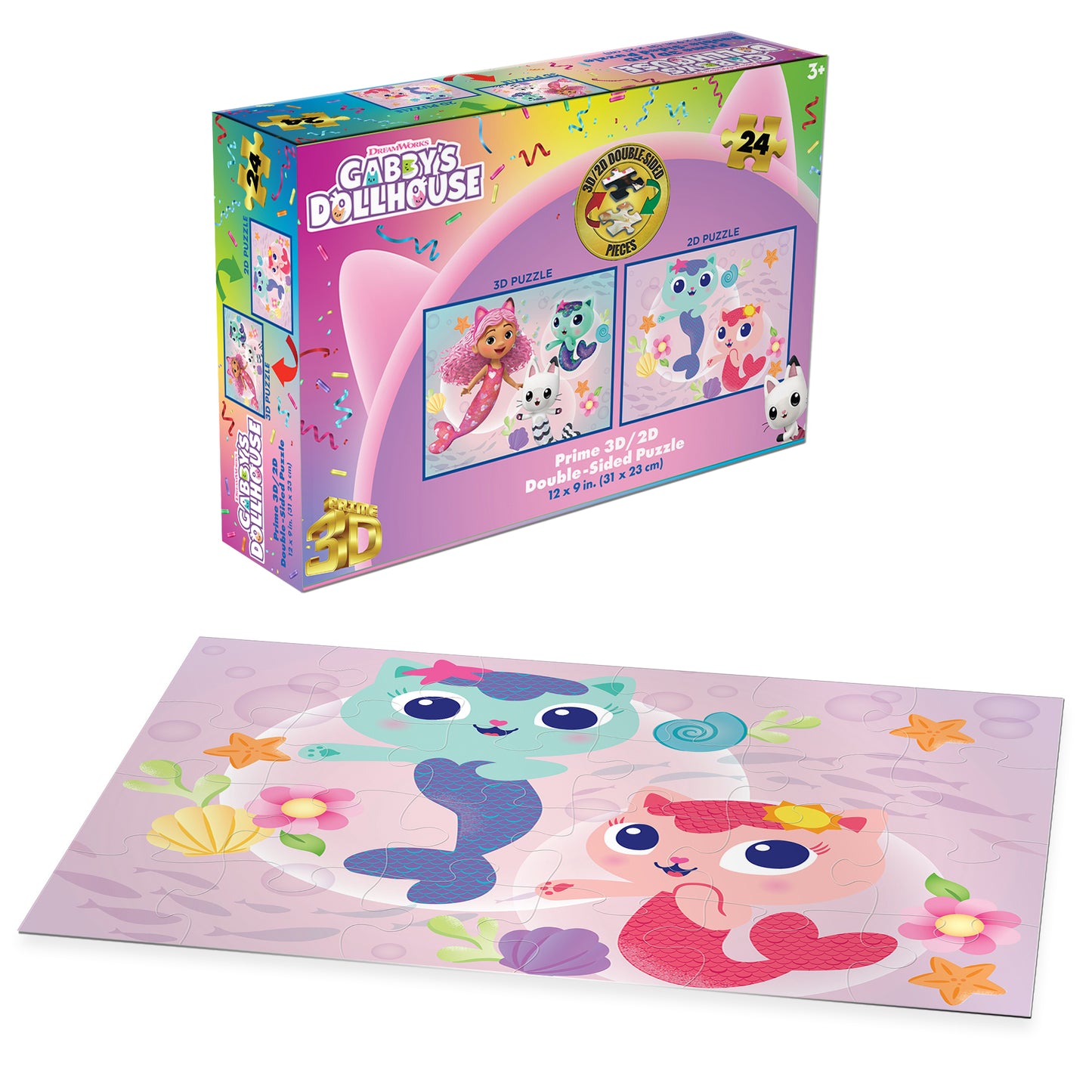 20629 Gabby's Dollhouse Universal 3D/2D Jigsaw Puzzle 20629 24PC 12"x9"