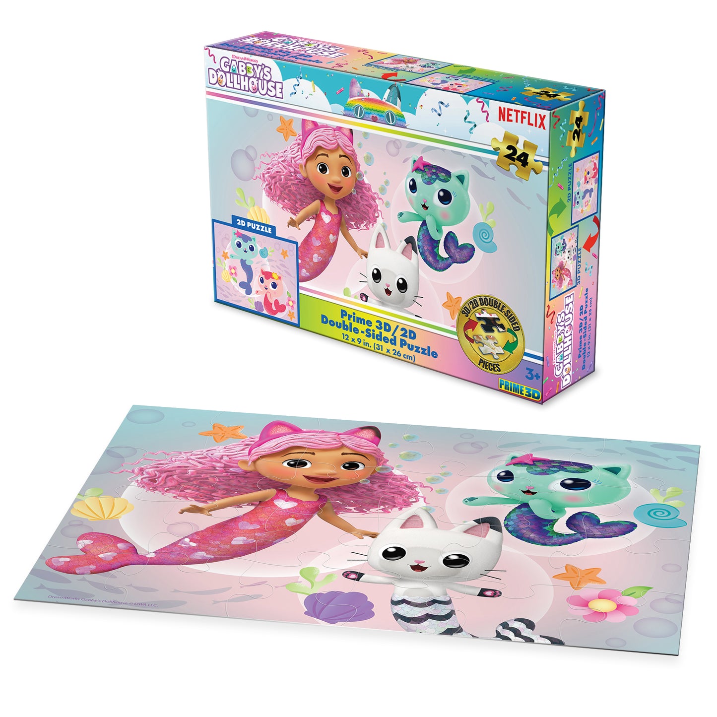 20629 Gabby's Dollhouse Universal 3D/2D Jigsaw Puzzle 20629 24PC 12"x9"