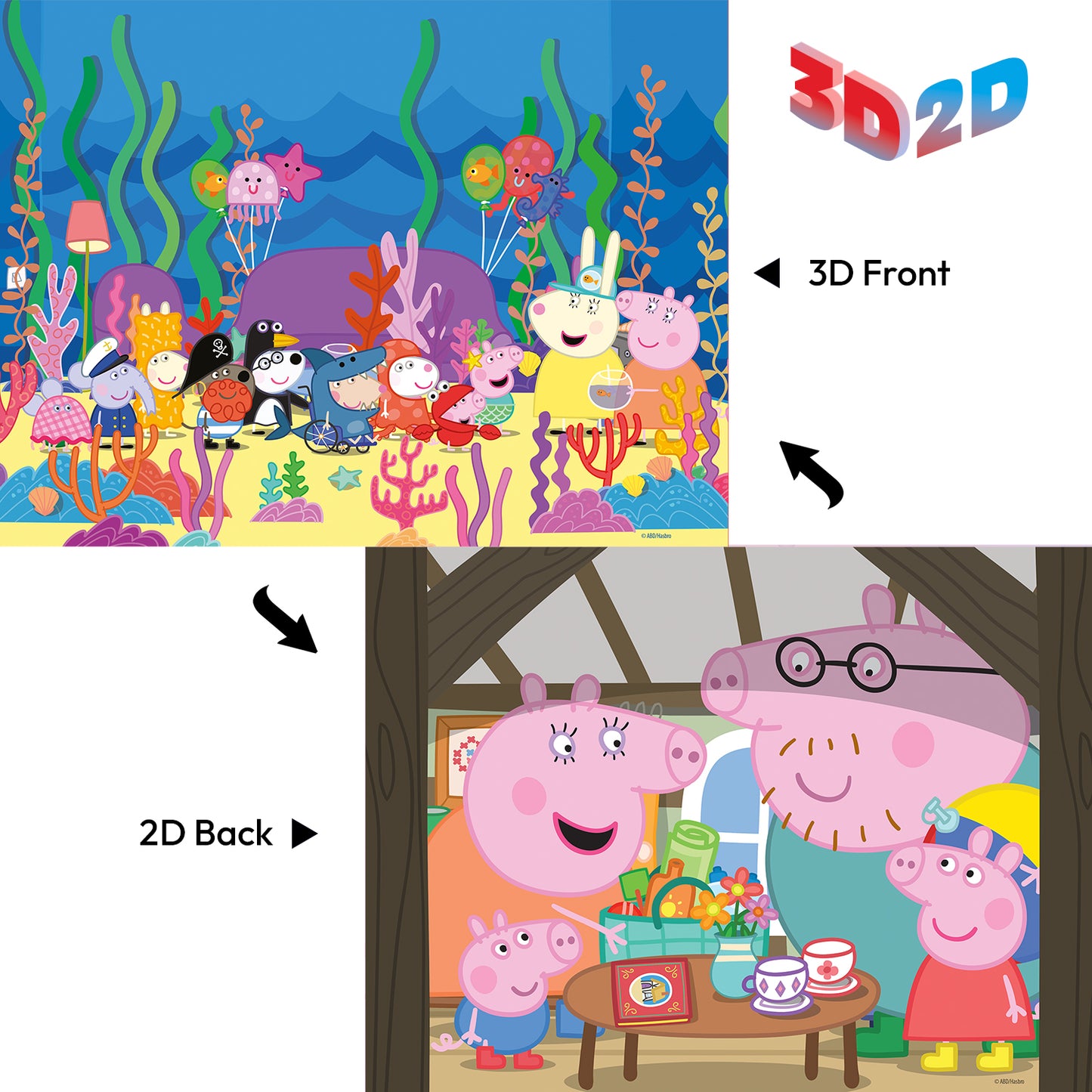 20631 3D/2D Hasbro Peppa Pig 24pc 12x9"