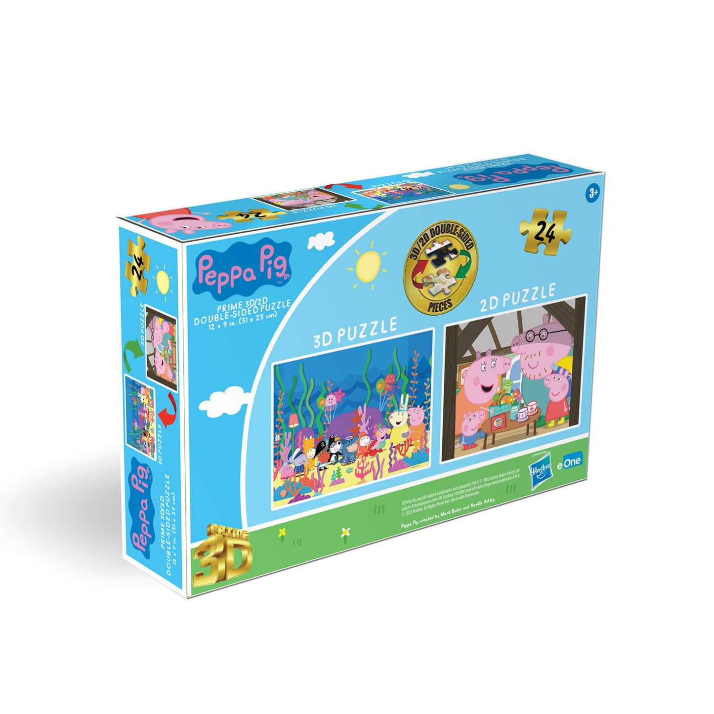 20631 Peppa Pig Hasbro 3D/2D Jigsaw Puzzle 20631 24 Piece 12"x9"