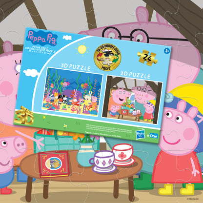 20631 Peppa Pig Hasbro 3D/2D Jigsaw Puzzle 20631 24 Piece 12"x9"