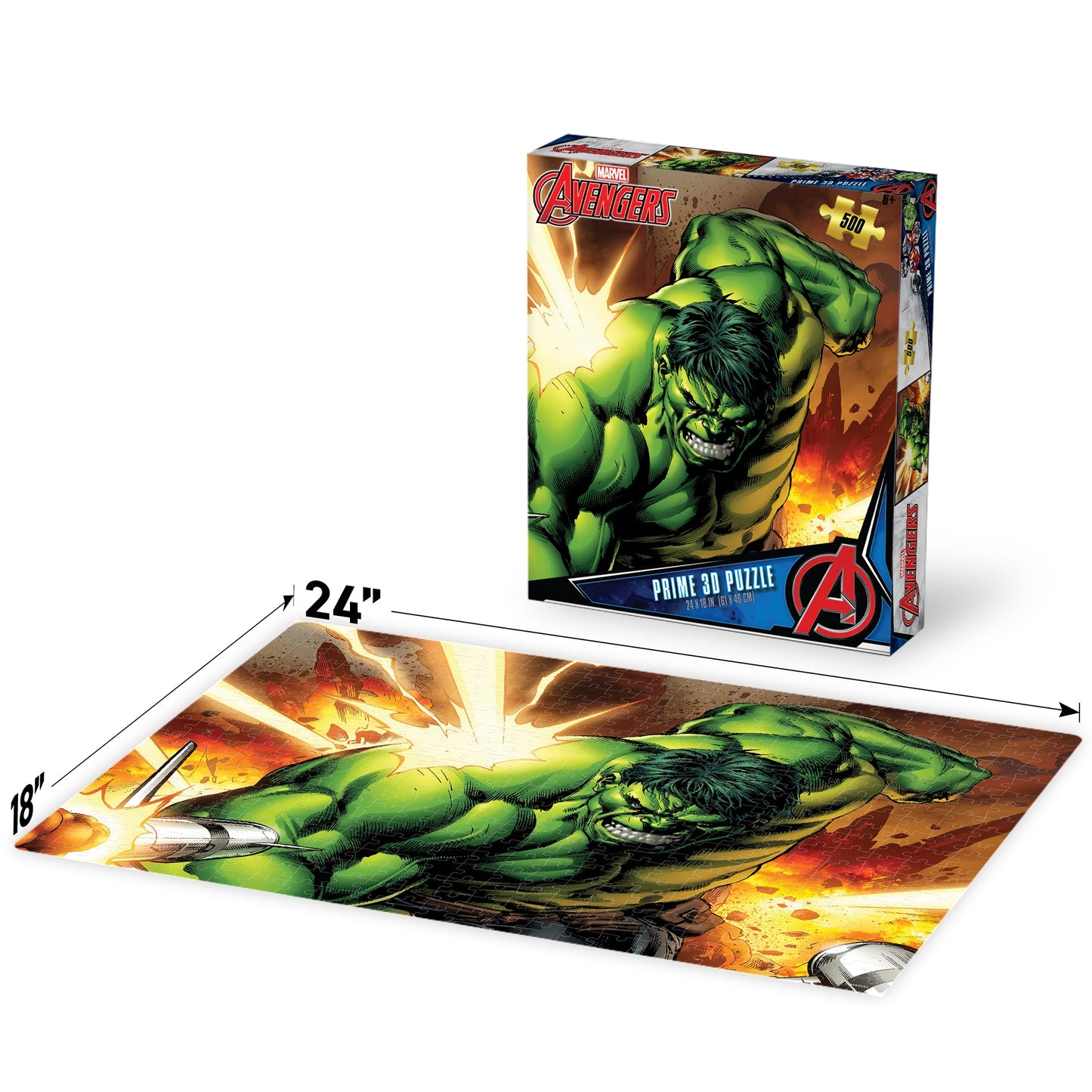 32672 Avengers The Hulk Marvel 3D Jigsaw Puzzle 32672 500pc 24"x18"