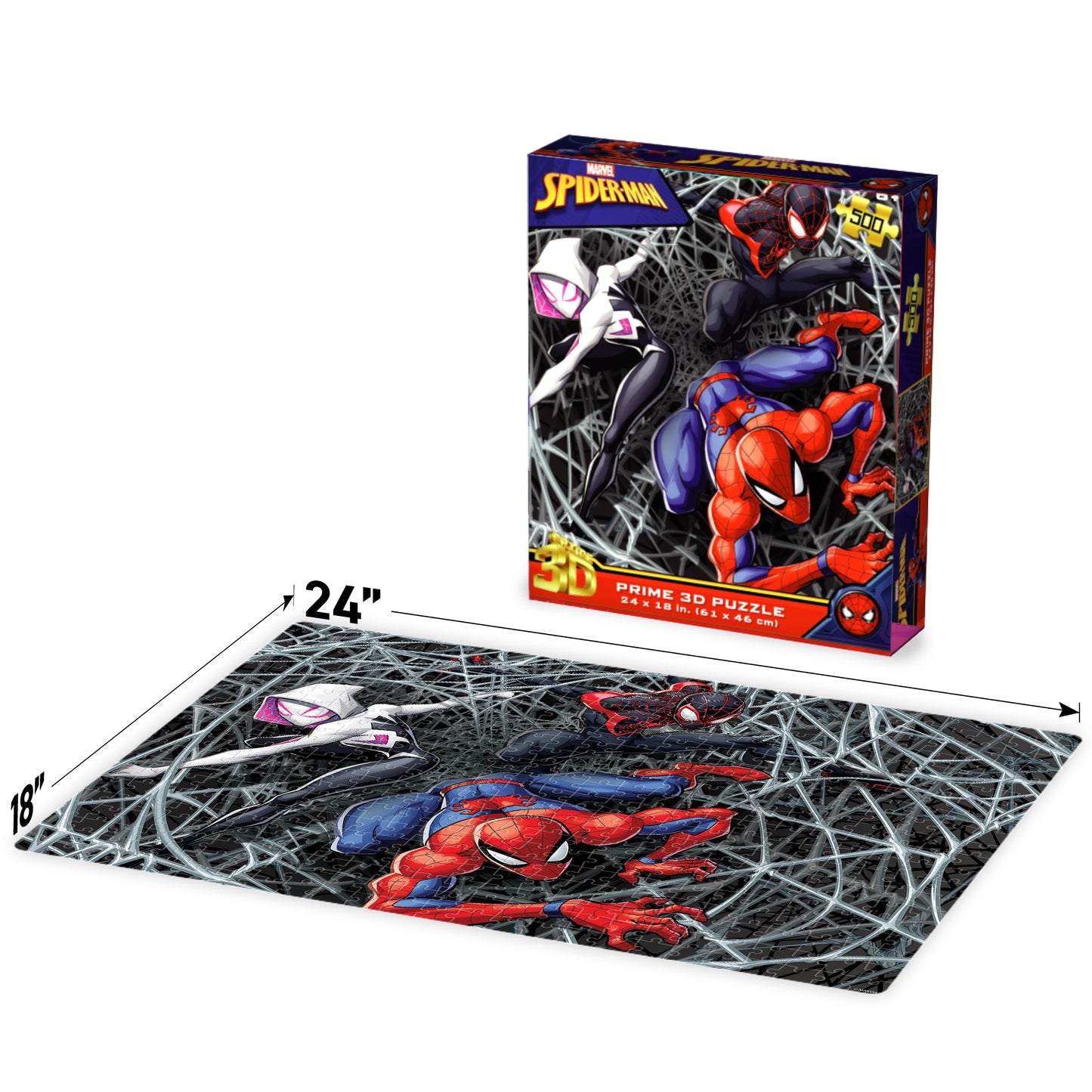 32803 Spider-Man Marvel 3D Jigsaw Puzzle 32803 500pc 24"x18"