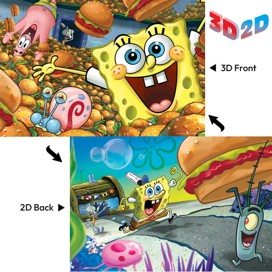 37532 3D/2D Nickelodeon Sponge Bob 150pc 12x18"