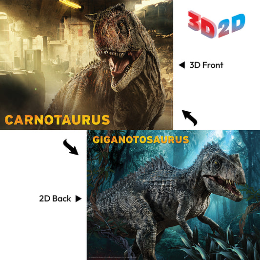 37546 3D/2D Universal Jurassic World Ceratosaurus/Giganotosaurus 500pc 24x18"