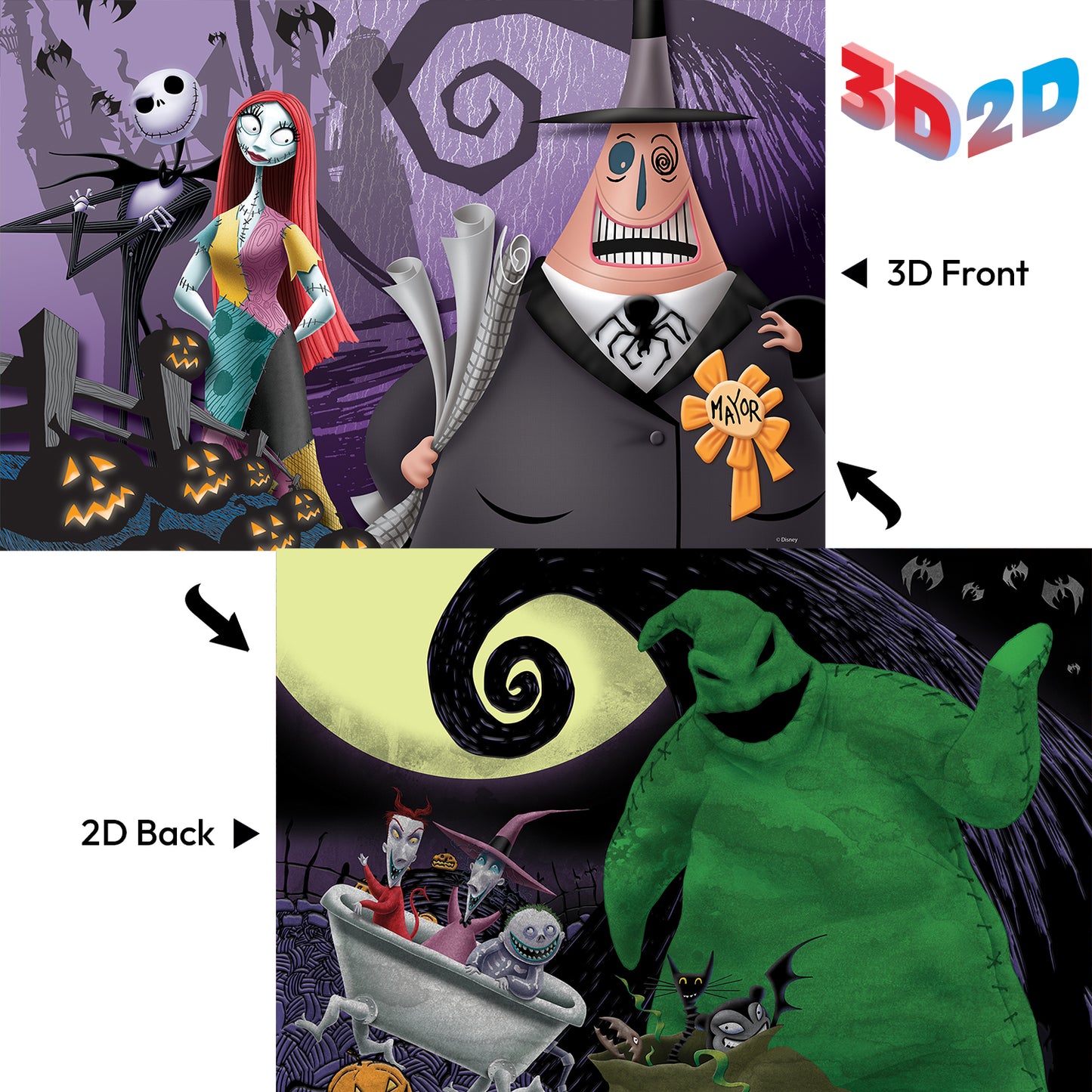 37584 3D/2D Disney Nightmare before Christmas 200pc 12x18"