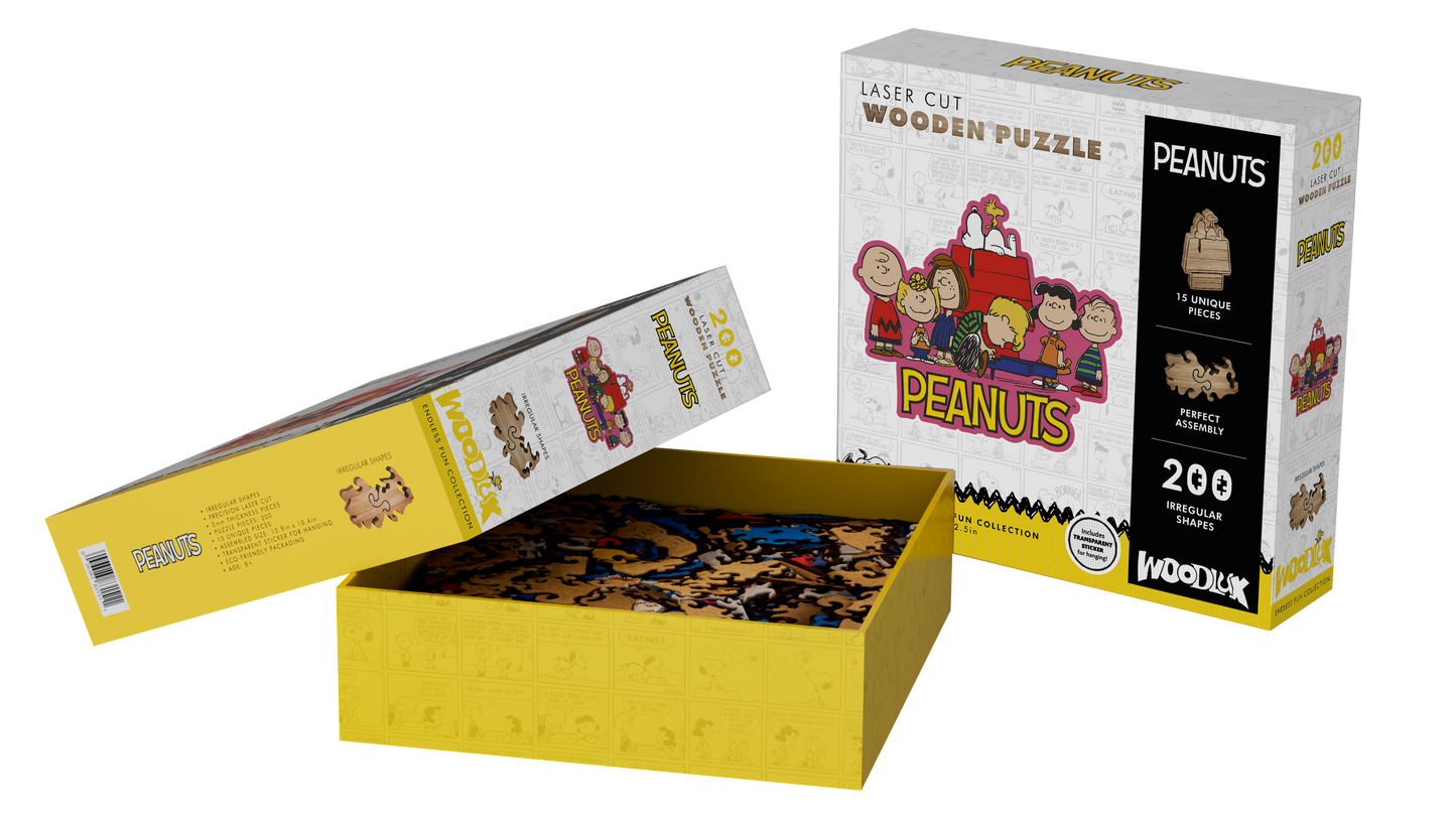 317017845 Peanuts the gang wooden puzzle 13 x 10.5" 200pc