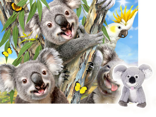 Puzzlr Koala Selfie Howard Robinson 3D Jigsaw Puzzle + Plush Toy 15805 48pc 12x9"