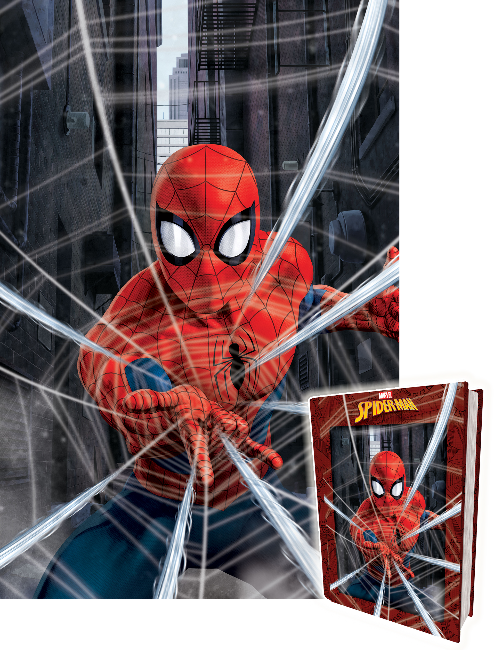 Puzzlr Spider Man Marvel 3D Jigsaw Puzzle in Tin Book Packaging 35561 300pc 18x12"