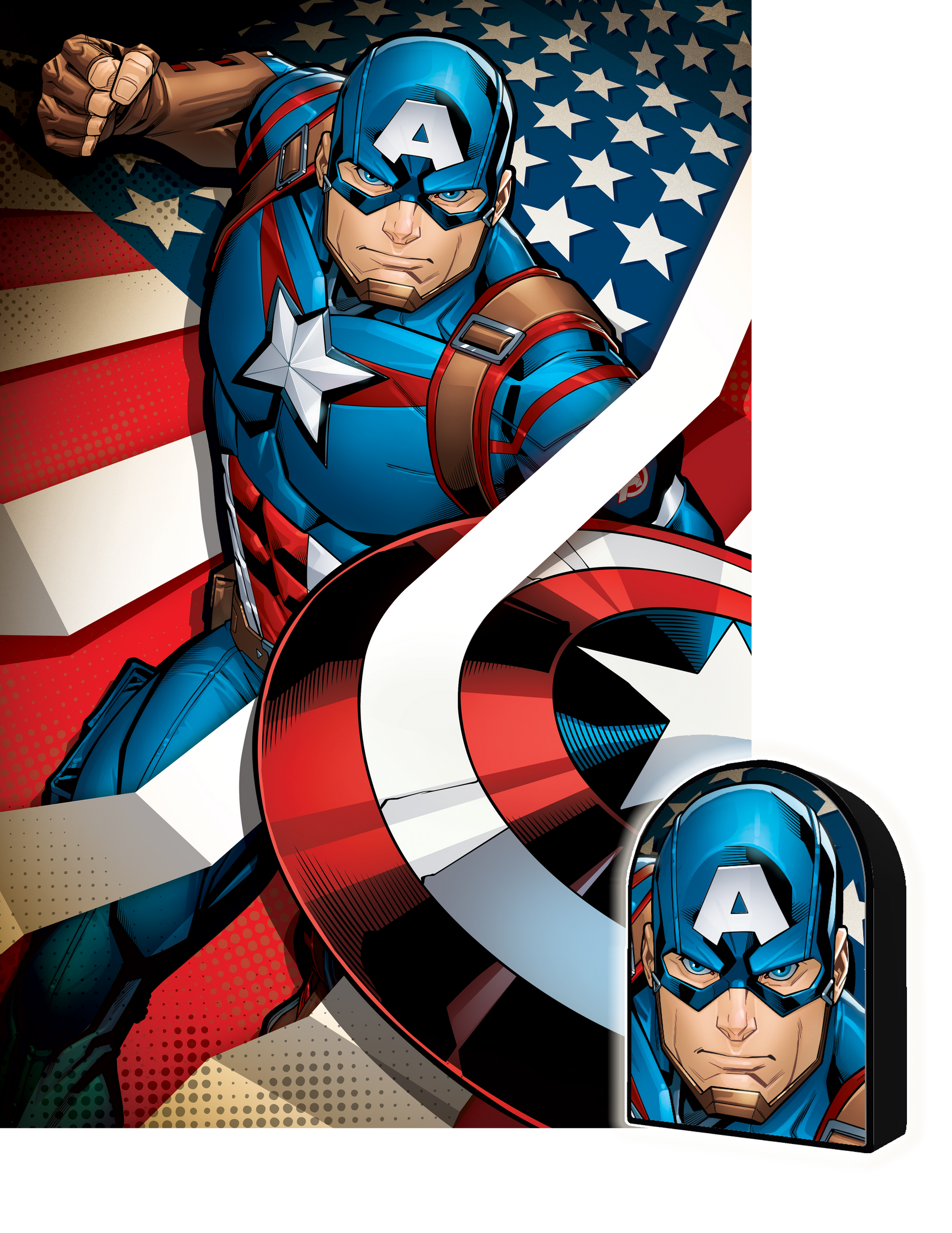 Puzzlr Captain America Marvel 3D Jigsaw Puzzle in Tin Box Packaging 35584 300pc 12x18"